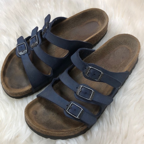 Birkenstock Shoes - SOLD Navy blue Three Buckle Birkenstock Sandals 38
